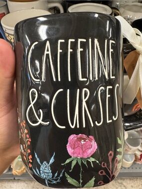 Caffeine & Curses Black Rae Dunn Mug